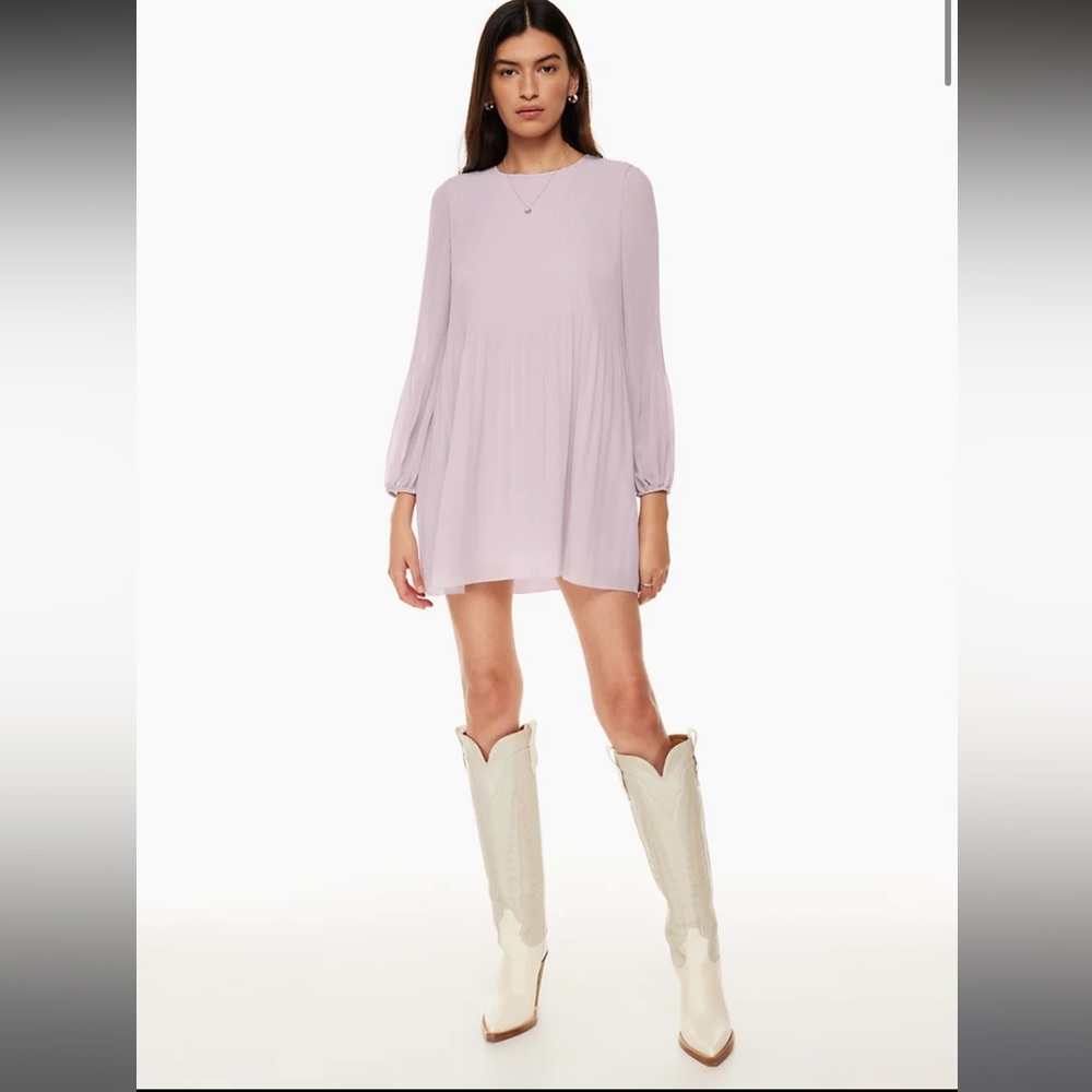 Aritzia Lilac Long-Sleeve Mini Dress